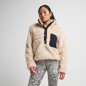 STANCE | "Heatin' Up" Sherpa Pullover Beige Ivory Pink Black Jacket | Large